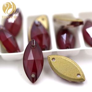 K9 الزجاج شكل عين الحصان شقة الظهر خياطة على الراين - Product Image 1