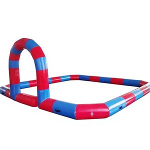 Pista de carreras de Go Karts inflable al aire libre para niños y arena de parachoques de coche para diversión de carreras de coches de choque - Product Image 1