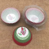 Fabrik-Großhandel Weihnachts-Eulen-Print Polka-Dot Gerüschte Muffin-Backförmchen Großpackung Fettdicht für Weihnachtsfeiertage