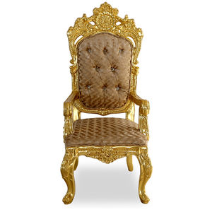 Chaises King and High Back moins chères sur le trône en or chaise de mariage de luxe royale pour le marié et la mariée chaise d'hôtel antique banquet - Product Image 2