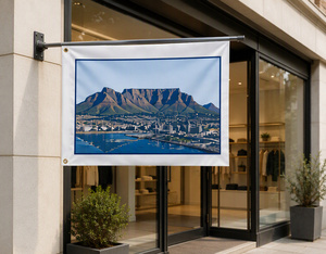 Attrazioni Personalizzate - Bandiera Table Mountain: Bandiera Pubblicitaria Rettangolare in Poliestere Non Tessuto Resistente alle Pieghe, Bandiera per Esterni - Product Image 1