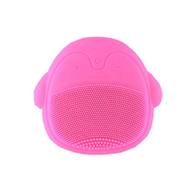 Best Price  Deep Makeup Cleansing Brush Penguin Facial Brush Vibrating Wireless Charging Double Sided Silicone Cleanser Brush