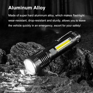 Lampe de poche LED super lumineuse COB Side White Red Light 15W LED Rechargeable <span class=keywords><strong>3000</strong></span> <span class=keywords><strong>Lumens</strong></span> Outdoor Emergency 4 Modes Zoomable Torch - Product Image 3