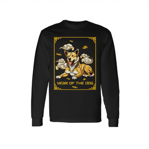 T-shirt à manches longues avec motif du zodiaque chinois de l'année du chien, design du horoscope du Nouvel An chinois - Product Image 2