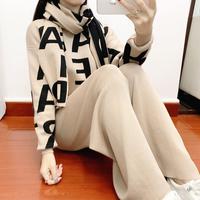 Ensemble Femme Boutique Tricoté Automne et Hiver 2026 Nouveau Pull à Tempérament et Pantalon Large Vente en Gros
