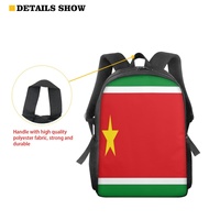 Sac à dos en toile de polyester imprimé numériquement avec drapeau régional de la Guadeloupe, 15 pouces, fermeture éclair, poche intérieure, pour étudiant, usage quotidien, extérieur