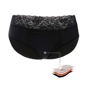 Usine <span class=keywords><strong>pas</strong></span> <span class=keywords><strong>cher</strong></span> XS-Plus taille femmes Sexy dentelle 4 couches étanche période menstruelle <span class=keywords><strong>culotte</strong></span> sous-vêtements imperméable maternelle slips - Product Image 1