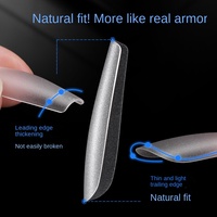 Faux Ongles Ultra Fins en Acrylique Souple, Longs, Effet Mat, Sans Couture, Formes Stiletto, Ballerine, Amande, Carré, French, pour Manucure Professionnelle