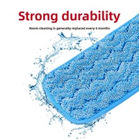 Serpillère plate à crochets et boucles de style Rubbermaid pour usage commercial et domestique, avec manche en aluminium et tête en microfibre