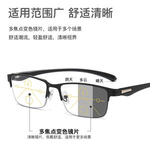 Gafas de lectura con montura semimetálica para hombre, lentes de PC, antiluz azul, para uso empresarial - Product Image 4