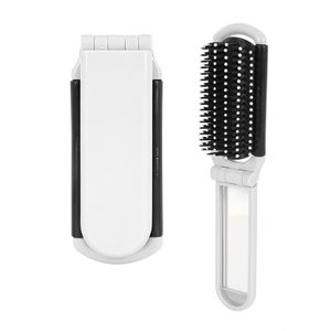 <b>Hot</b> Sale Custom Logo Printed New Design Top Quality Fashion Fold Portable Ribs Shape Hair Brush <b>Comb</b> With Mirror - Product Image 2