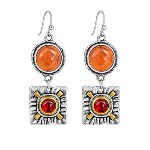 Orecchini lunghi rossi vintage artistici, accessori e regali da donna per l'uso quotidiano e per le feste - Product Image 1