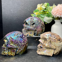 Vente en gros de crânes en cristal Statues de tête Figurines Aura Sphalérite Crânes pour Halloween Cadeaux de décoration