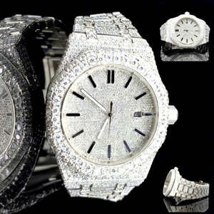 Reloj de Lujo para Hombre, Marca de Alta Gama, Mecánico Automático, de Acero Inoxidable, con Diamantes Reales, Estilo Hip Hop, Resistente al Agua 10 Bar, con Moissanita VVS - Product Image 1