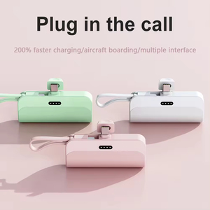 Batterie externe portable 2-en-1 5000 mAh mini porte-clés étanche avec technologie GaN, charge rapide sans fil et câble de sortie Type-C pour téléphones - Product Image 5