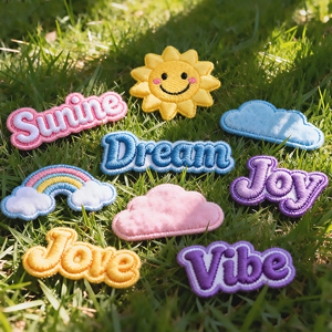 <span class=keywords><strong>Patch</strong></span> brodé 3D gonflé populaire, personnalisable, en gros, pour broderie de lettres, applique textile variée, décoration de sweats à capuche et chapeaux, motif dessin animé - Product Image 2