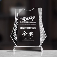 DH Logo Personnalisé Sculpture Impression UV Plaque de Prix en Verre Cristal Trophée de la Ligue des Champions