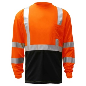 Wholesale Hi <b>Vis</b> Safety Fluorescent Reflective Construction Worker <b>T</b>-<b>Shirt</b> Quick Drying Workwear <b>High</b> Visibility Collar Mesh - Product Image 5