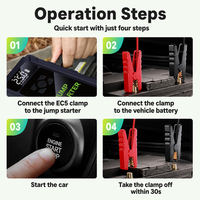 Démarreur de batterie de voiture avec compresseur d'air, pack multifonction, booster portable, batterie externe, gonfleur de pneus, kit familial pour la route, réponse rapide