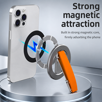 Support de téléphone magnétique flexible en alliage d'aluminium avec logo personnalisé, aimant puissant, base rotative et sangle de poignet pour bureau