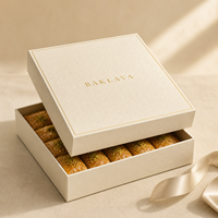 Boîte à Baklava de Luxe Personnalisée, Emballage Cadeau pour Ramadan Eid Mubarak, Boîte Rigide en Papier Magnétique pour Dattes et Bonbons