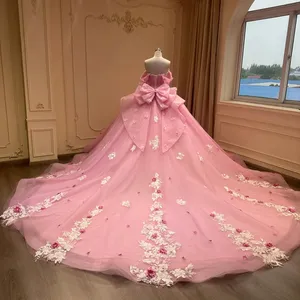 Vestidos de Quinceañera Strapless Color Rosa <span class=keywords><strong>para</strong></span> Fiesta de 15 Años Graduación Noche y <span class=keywords><strong>Boda</strong></span> - Product Image 2