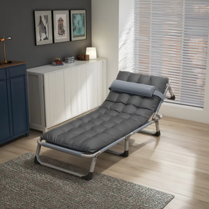 เก้าอี้พักผ่อนพับได้แบบพกพาสำหรับตั้งแคมป์ชายหาด ทำจากเหล็กจีน - Product Image 1