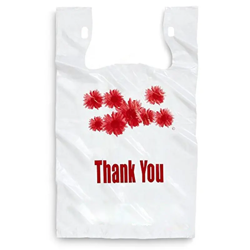 Kleine Wegwerp Boutique Plastic Tote Vest Tassen T-shirt Met Handvatten