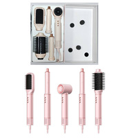 Sèche-cheveux transfrontalier haute vitesse à ions négatifs, fer à boucler 5-en-1, brosse à air chaud multifonctionnelle, ensemble de brosses sèche-cheveux