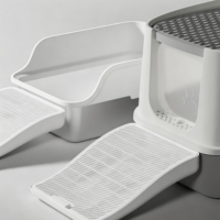 Plateforme de nettoyage des pattes pour chat à double couche, réglable, à bords hauts, pour attraper et contenir la litière - Vente chaude