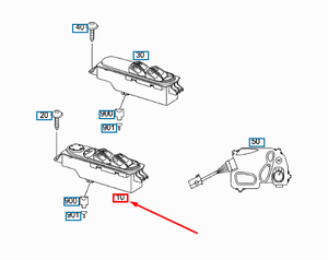 Interrupteur de commande de vitre de porte avant gauche <span class=keywords><strong>MB</strong></span> VITO W639 LHD A6395451313 NEUF ORIGINAL - Product Image 2