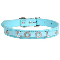Collier pour chien en cuir avec couronne en strass, réglable, collier brillant pour animaux de compagnie, pour chiens et chats de petite et moyenne taille