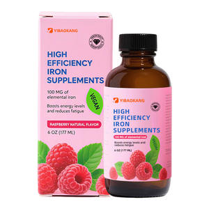 Integratore di ferro liquido sapore di lampone 177ml per le donne adulti migliorare i livelli di energia e rilassarsi - Product Image 1