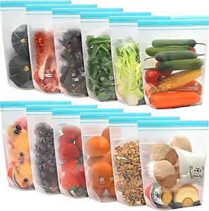 Huamaohengchun Pack ReusableFree Leakproof Food Storage Bags, Silicone Free Containers for Meal Prep, Fridge KitchenOrganization - Product Image 1