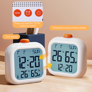 Logotipo personalizado, batería barata, pequeño cubo multifunción, alarma, Color, bonita mesa de escritorio, Mini pantalla <span class=keywords><strong>Lcd</strong></span> Digital completa, pantalla de reloj - Product Image 3