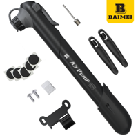 Pompe à air portable BAIMEI pour vélo, mini-pompe manuelle 80-130 PSI, étanche, gonflage rapide