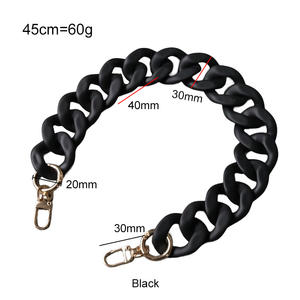 สายกระเป๋าอะคริลิคเรซิ่นพลาสติกสีใหม่แบบคอนทราสต์  หนา  แบบด้าน  สายสะพายไหล่แบบหนา  ห่วงโซ่สำหรับกระเป๋า - Product Image 2