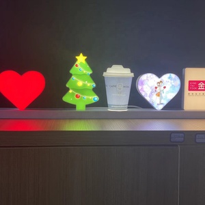 New Original Hút Từ Mini 3d Sáng Từ Trang Trí Máy Tính Để Bàn Với Vị Trí Thay Đổi Led Ký Tự - Product Image 3