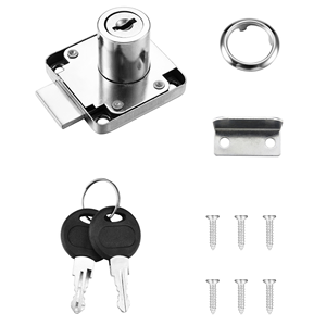 Serrure <span class=keywords><strong>de</strong></span> meuble en gros pour armoire et boîte aux lettres, 2 clés, cylindre <span class=keywords><strong>de</strong></span> 20 mm, serrure à came en fer pour tiroir et placard <span class=keywords><strong>de</strong></span> cuisine, pour commode - Product Image 3