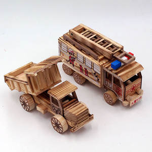 Grabado a mano Navidad Artesanía Regalos Niños Venta al por mayor Niños Juguete <span class=keywords><strong>de</strong></span> <span class=keywords><strong>madera</strong></span> Coche Excavadora Bulldozer Adornos- - Product Image 2