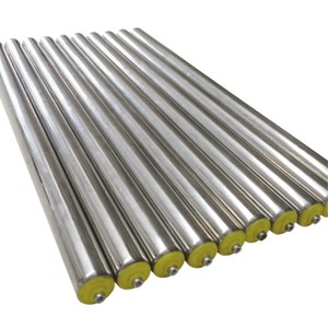 直径<span class=keywords><strong>108mm</strong></span>のチューブヘビーデューティーコンベヤートラフフラットグラビティローラーは、輸送ローラーアイドラーを運ぶ鋼管を駆動します - Product Image 2