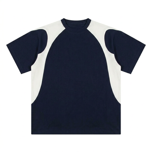 **Product Name:** Navy <b>White</b> Color Block Raglan T Shirt **Alternative Names:** Classic Raglan Sleeve <b>Tee</b> Two Tone Casual - Product Image 1