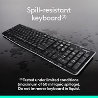 Teclado Inalámbrico K270 para Windows, 2.4 GHz, Tamaño Completo, con Teclado Numérico y 8 Teclas Multimedia