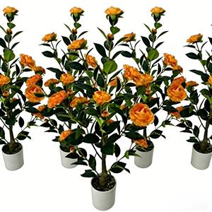 Arbre de camélia artificiel, faux arbre de camélia, arbre de camélia en pot - Product Image 6