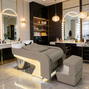 Sillón de Champú Portátil de Lujo Moderno para Salón de Belleza Z, con Reposapiés Plegable, Cuero PU Ecológico y Fácil de Limpiar - Product Image 5
