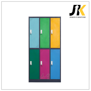 <span class=keywords><strong>Casier</strong></span> en acier coloré à 6 portes, 2 niveaux, 3 largesurs, en métal, verrouillable, pour employés, avec étagère, modèles Almirah - Product Image 1