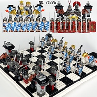 Blocs de construction médiévaux pour enfants, mini briques avec figurines de soldats romains, bouclier, cheval, jouet d'assemblage DIY