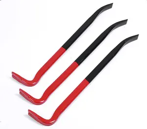 heavy duty gooseneck forged construction steel claw flat end rescue long red puller crowbar tool wrecking bar