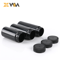 Bouteille noire en forme de capsule, emballage en plastique HDPE, pot pour produits de santé avec bouchon à vis