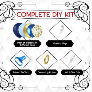 Hot Sale Graduation Back School Birthday Navy Blue <b>Balloon</b> Arch Kit White Chrome Gold Confetti <b>Balloons</b> Party Decor <b>Balloon</b> - Product Image 2